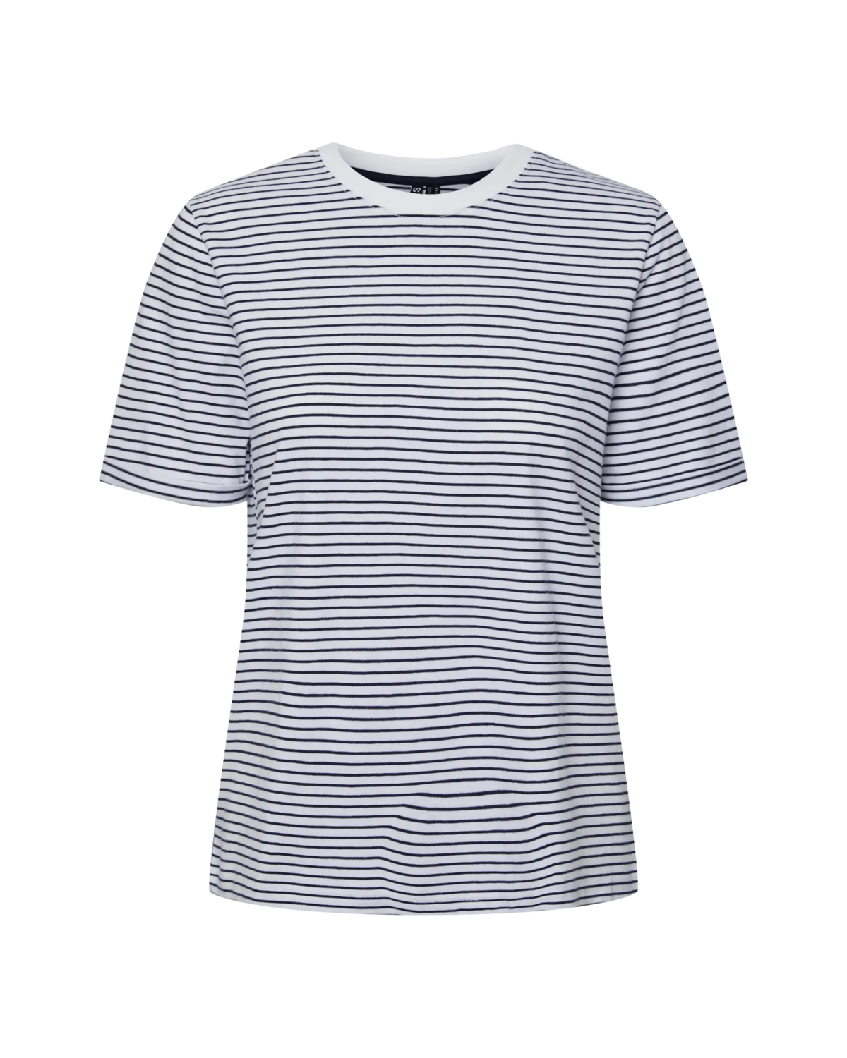 Hvid - Bright White - Pieces - T-shirt - med striber - 17093747
