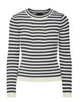 Blå / hvid - ombre blue / birch - PIECES - langærmet bluse - rib strik - 17115047