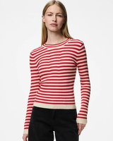 Rød - Lollipop - Pieces - Bluse - med striber - 17115047