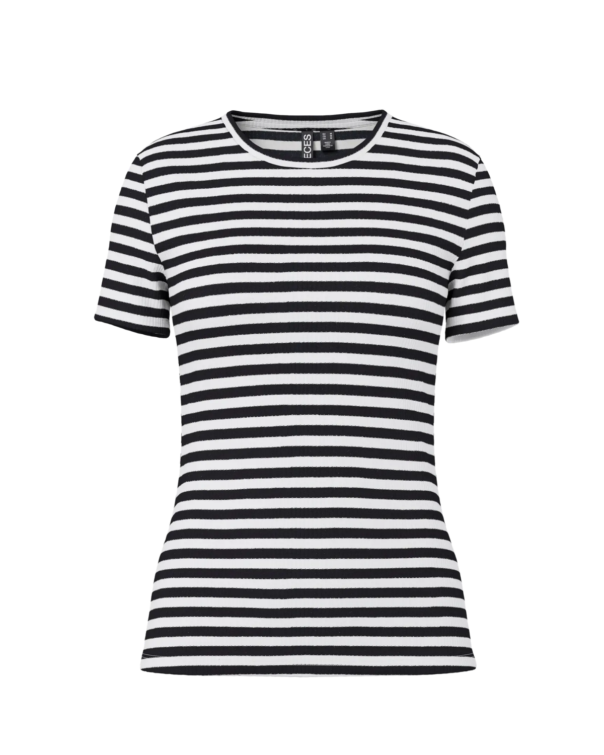 Sort/hvid - cloud dancer/black - Pieces - stribe Bluse - 17133839