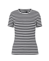 Sort/hvid - cloud dancer/black - Pieces - stribe Bluse - 17133839