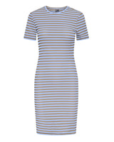 Blue - hydrangea / silver - Pieces rib dress - 17134049
