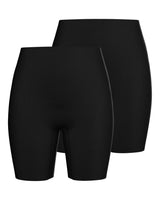 Sort - Black - PIECES - 2 pak - cykelshorts - højtaljet - 17141162