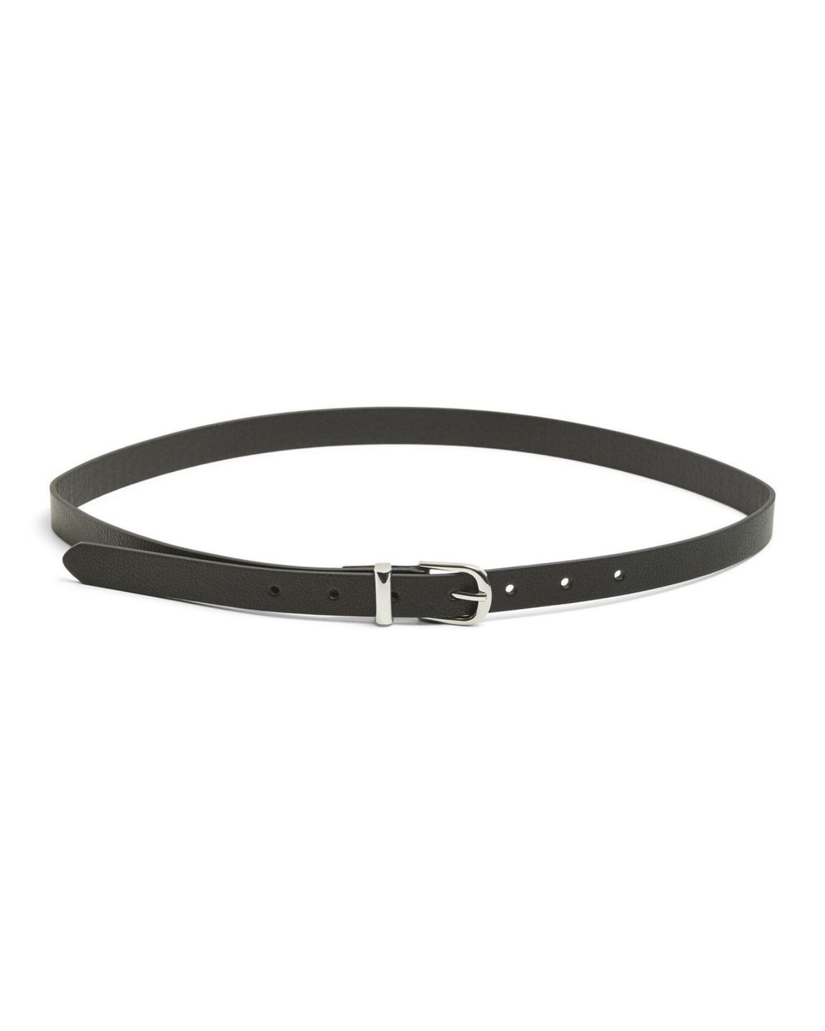 Sort - Black - PIECES - bælte - sølv spænde - 17151165