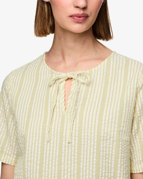 Yellow - Pale Banana - Pieces - blouse - stripes - 17152070