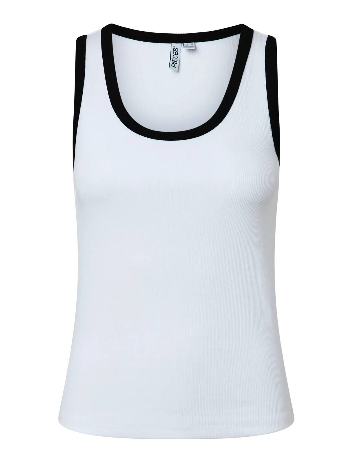 Bright White BLACK CONTRAST Top fra PIECES - 17154484
