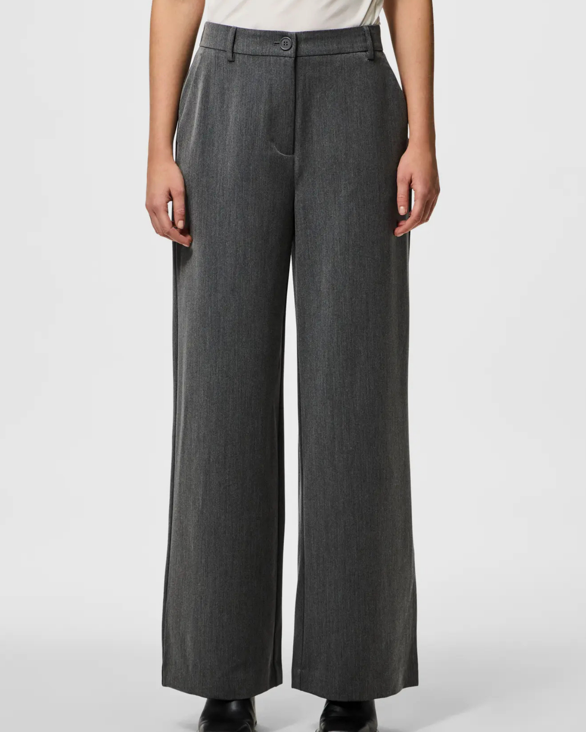PIECES Dark Grey Melange Bukser - 17155335