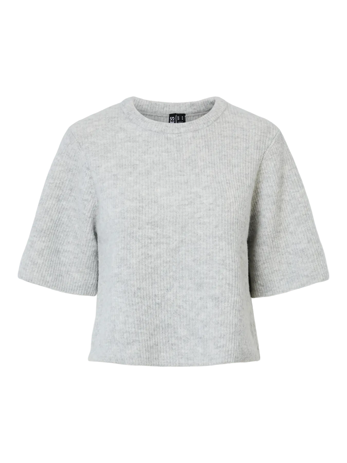 Light Grey Melange Striktrøje fra PIECES - 17158204