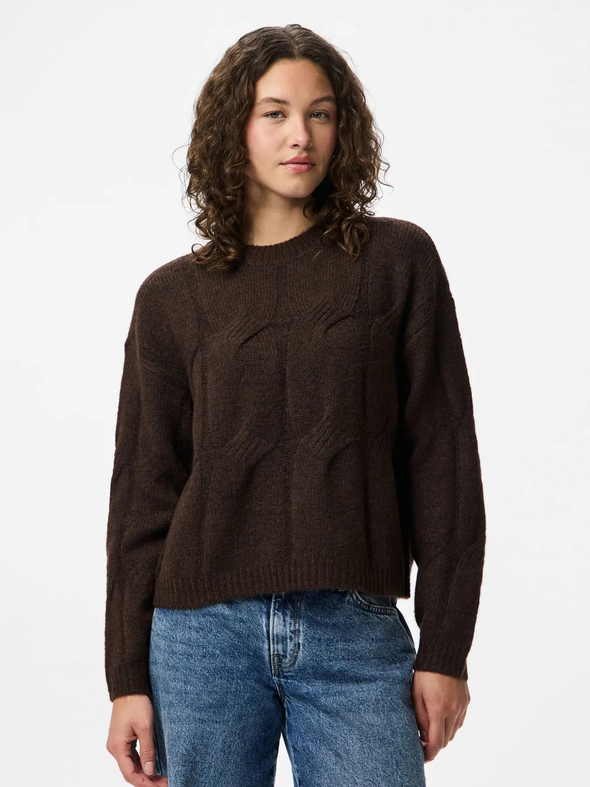 Brun Striktrøje fra PIECES - 17158924