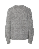 PIECES Medium Grey Melange Striktrøje - 17158927