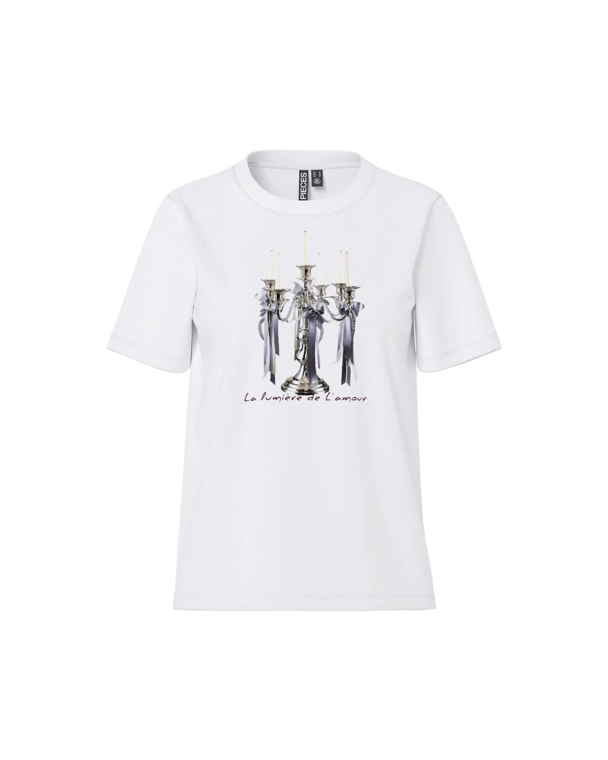 Hvid - bright white - Pieces - T-shirt - Lys - 17161946