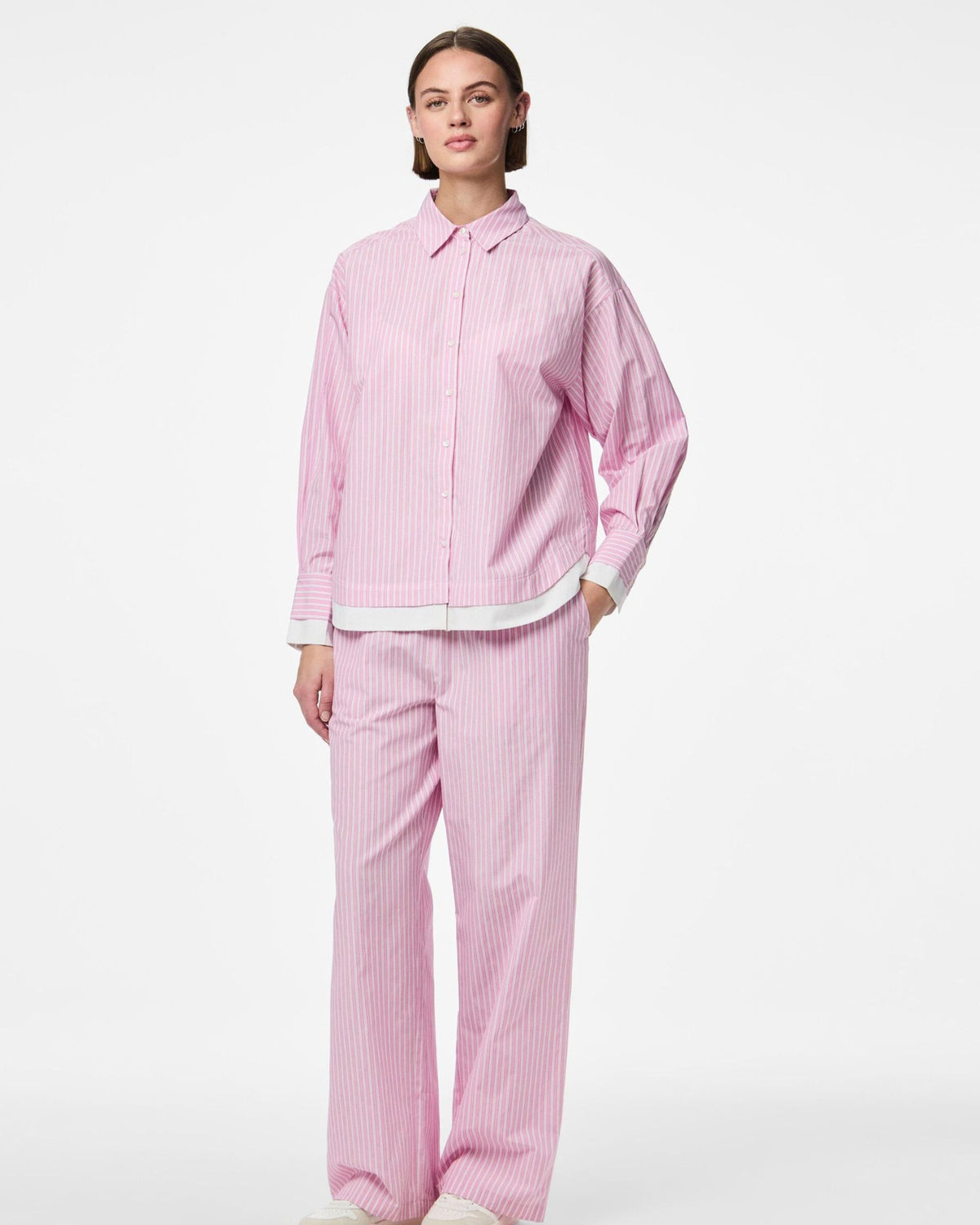 Pink - Tulle White Pink - Pieces - Pants - Stripes - 17162516