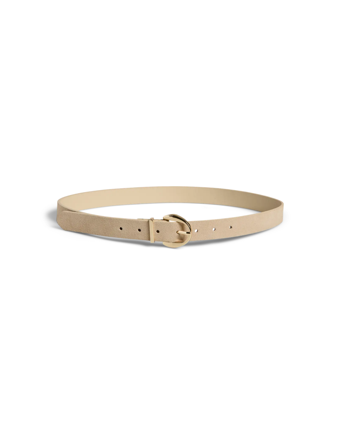 Sand/guld - Beige/gold - Pieces - Læderbælte - 17162693