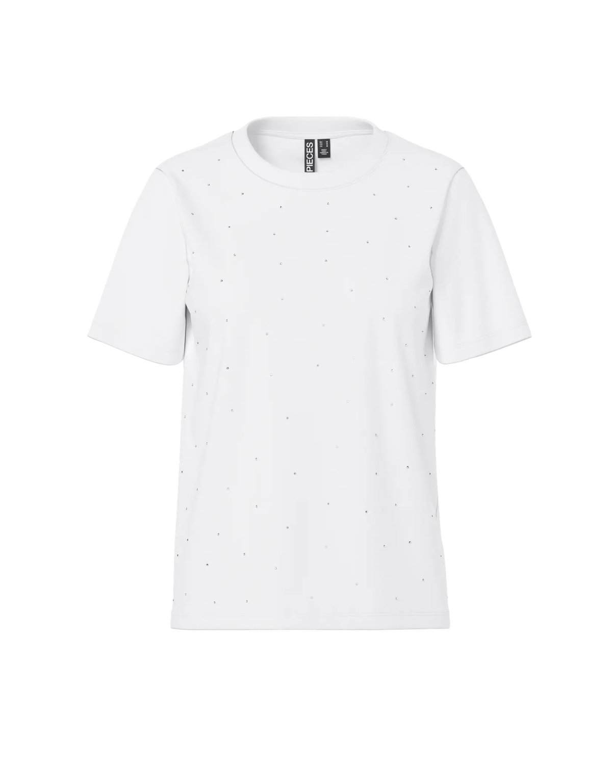 PIECES Bright White ALL OVER RHINESTONES Bluse - 17163535