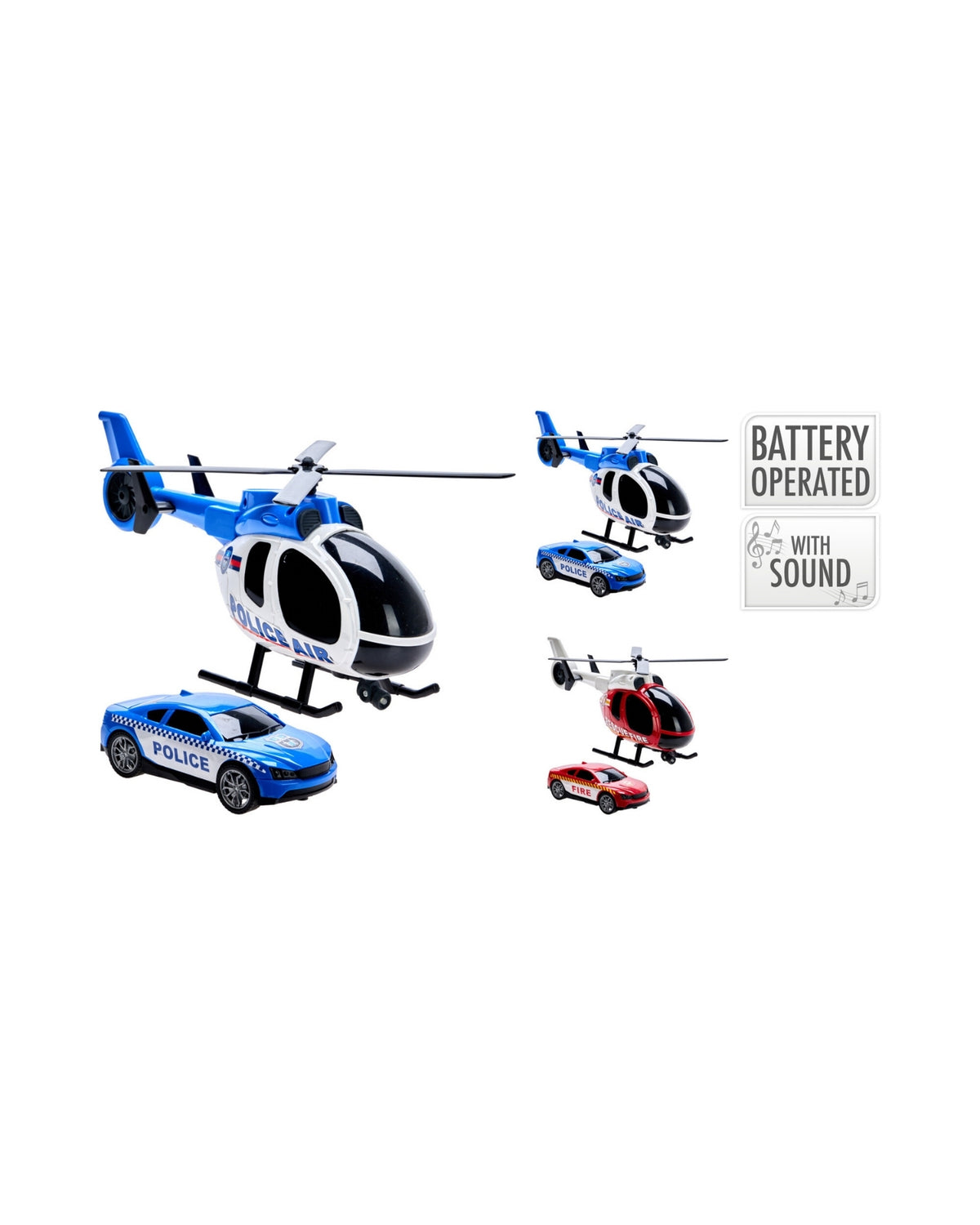 Bil og helikopter
