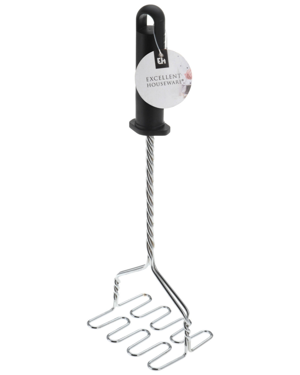 Kartoffelmoser i krom med sort håndtag – 32 cm