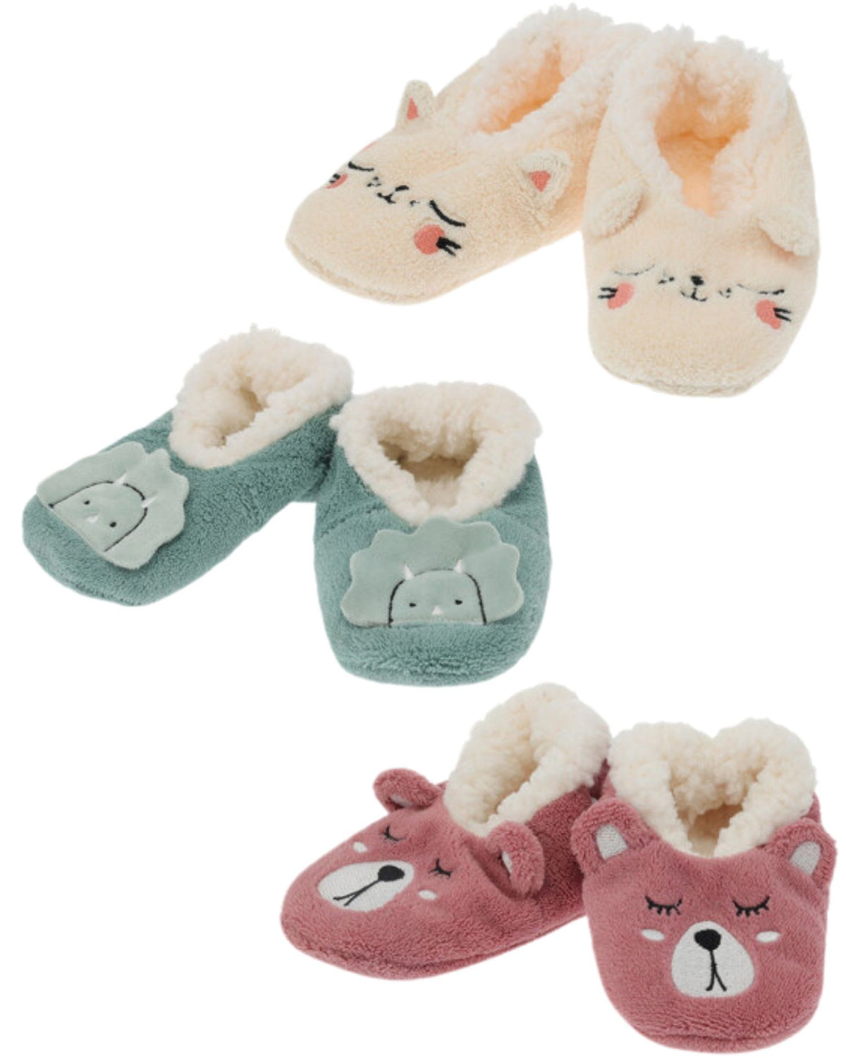 Soft sock slippers with animal motifs - 1981060