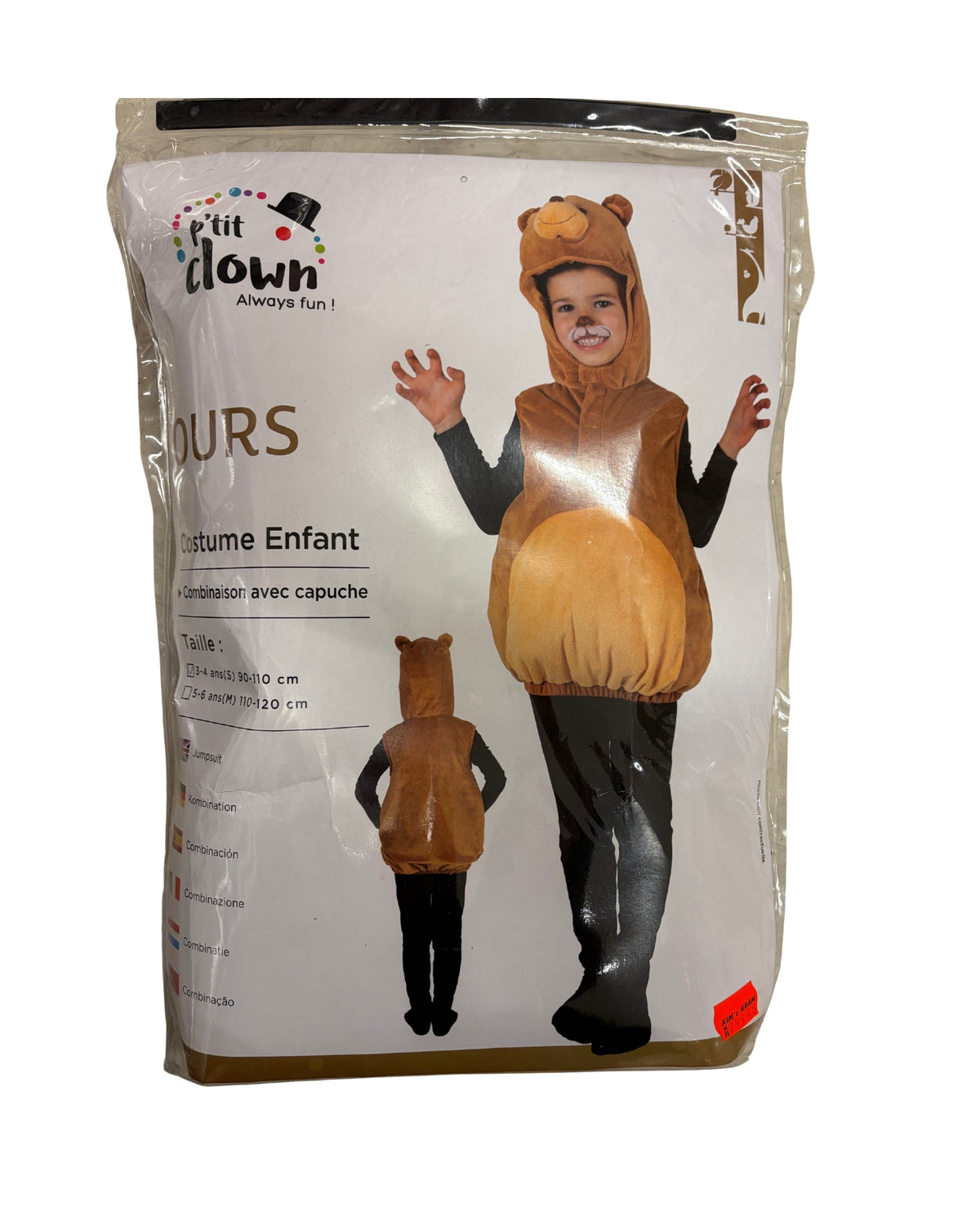 Bjørn kostume 5-6 år