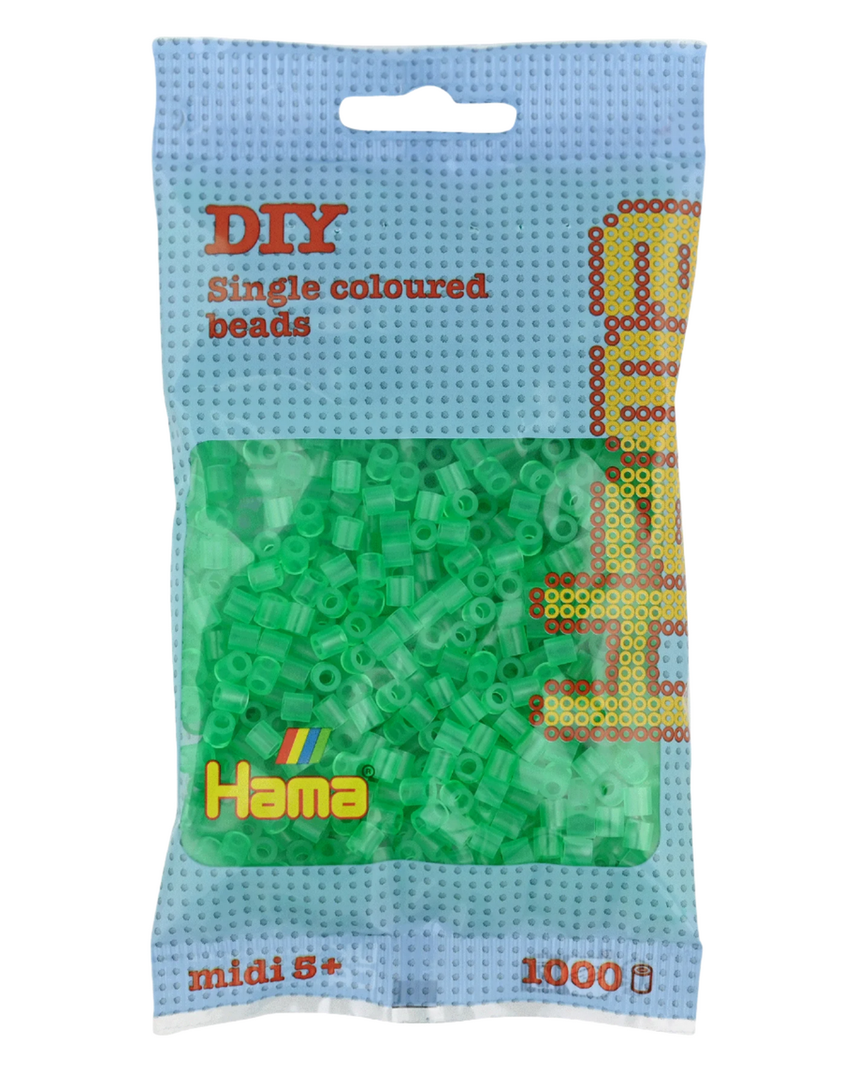 Hama perler 1000 stk - 207-16 transparent grøn