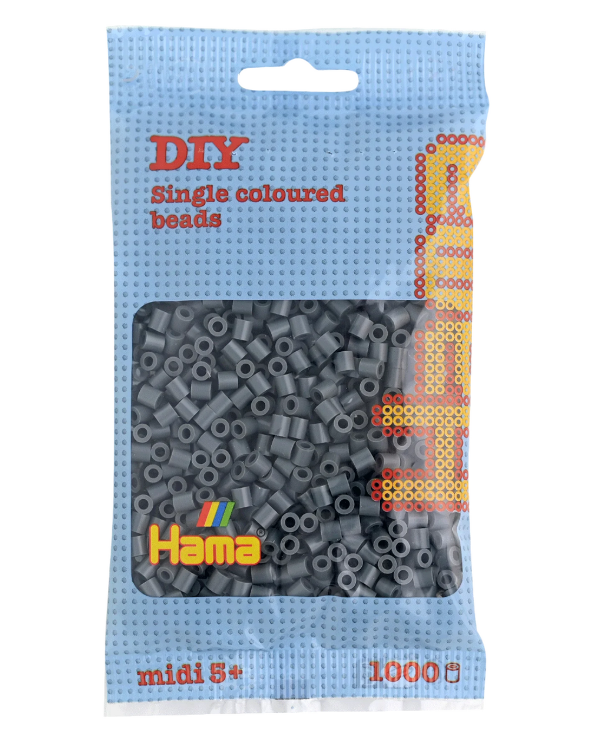 Hama perler 1000 stk - 207-71 mørk grå