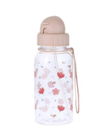 Floral drinking bottle with straw