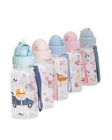 Floral drinking bottle with straw