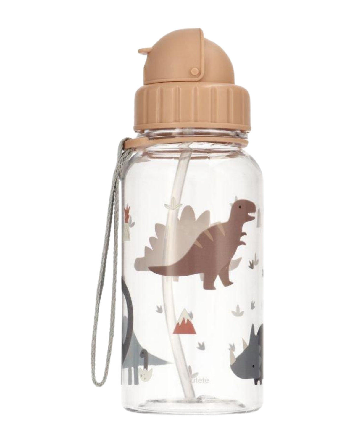 Dinosaurs drinking bottle with straw