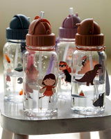Dinosaurs drinking bottle with straw