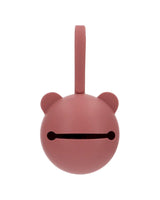 Pacifier Holder Teddy, Brick Dust