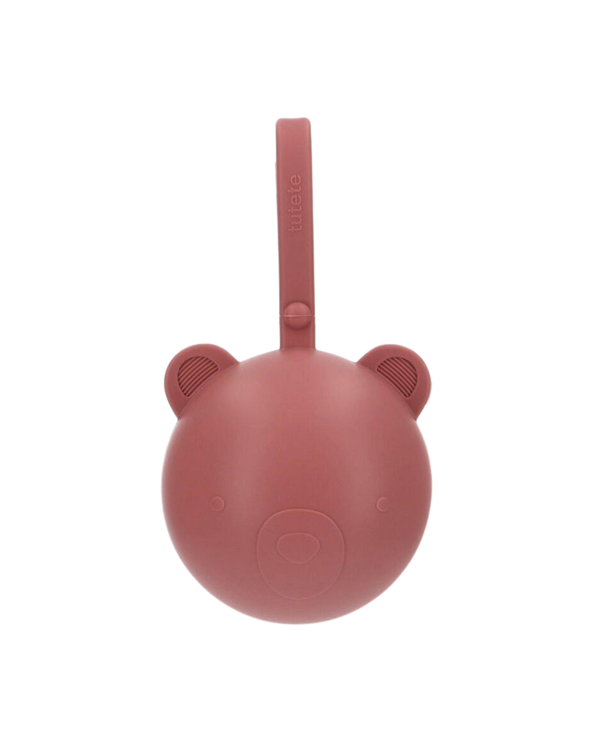 Pacifier Holder Teddy, Brick Dust