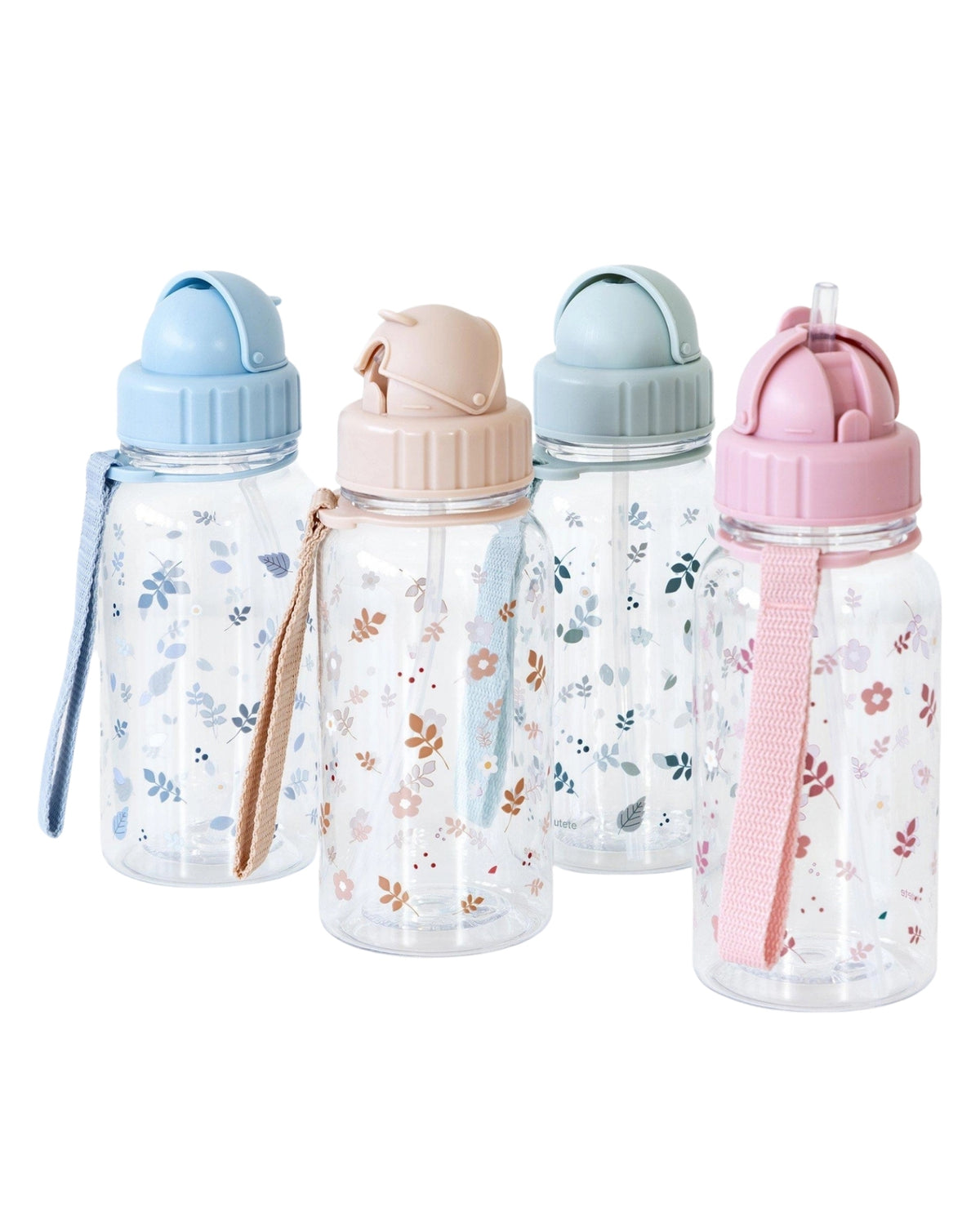Leaf drinking bottle with straw, Sage Green