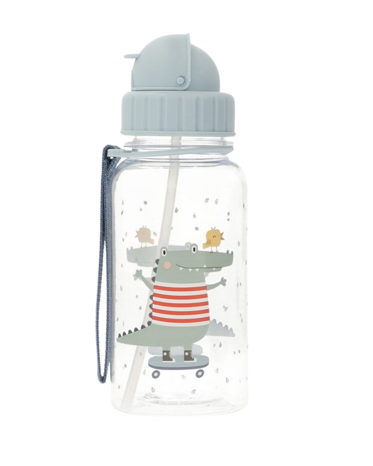 Crocodile drinking bottle with straw
