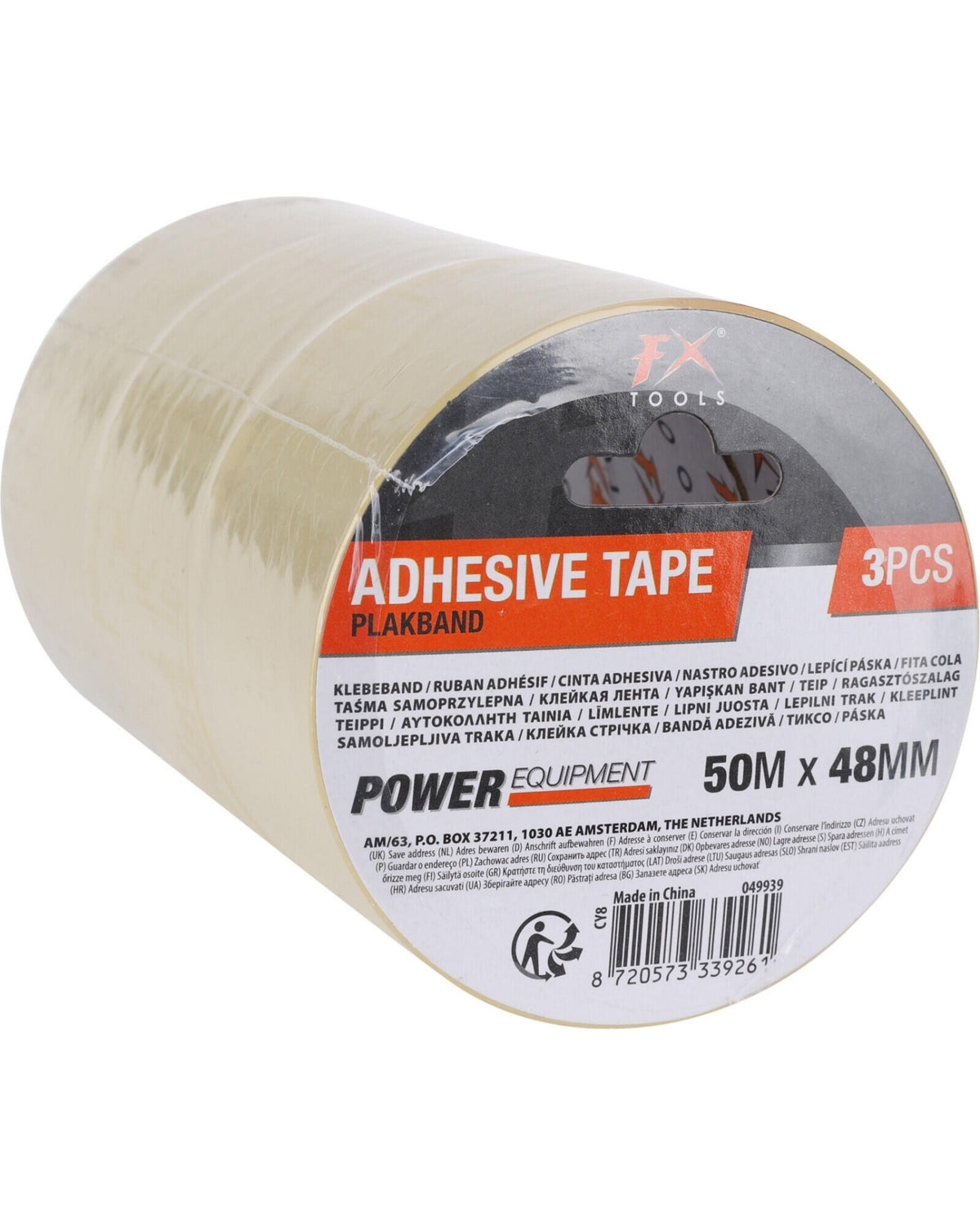 Pakketape transparant 50mx48mm 3 ruller