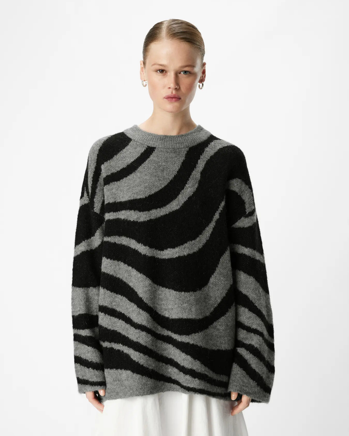Grå - medium grey - Striktrøje - Object - 23044637