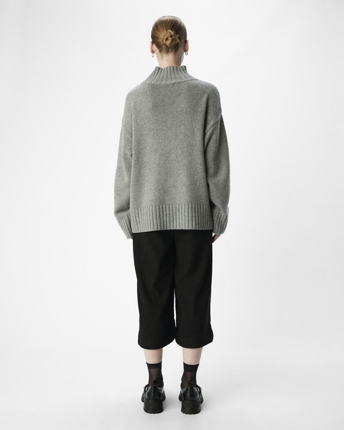 Grey - medium grey - Object - knit sweater - Wool - Cashmere - 23044659