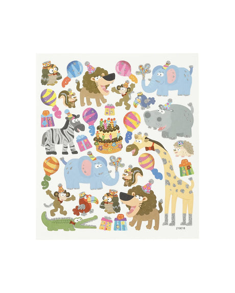 Stickers animals birthday, 15x16.5cm - 1 sheet