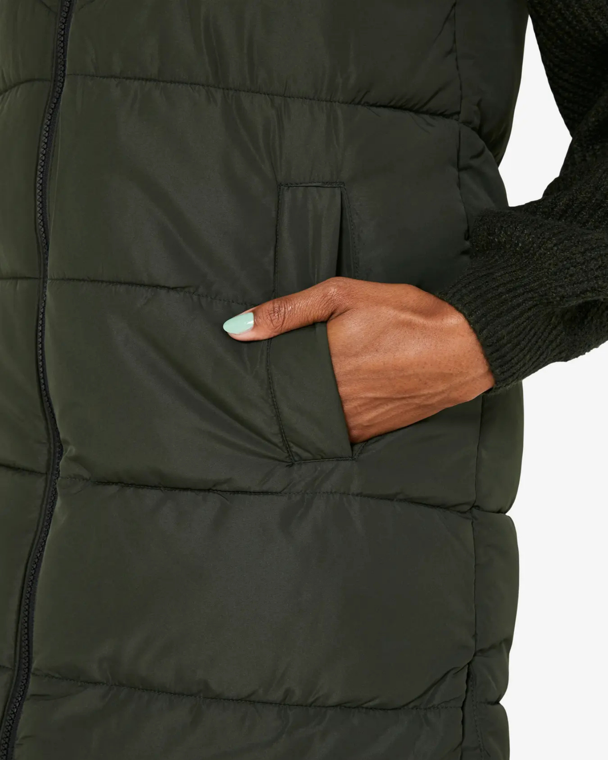 Grøn - rosin - Noisy May - lang frakke vest - 27017058