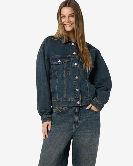Blå - Dark Blue Denim - NOISY MAY - Denimjakke - 27034554