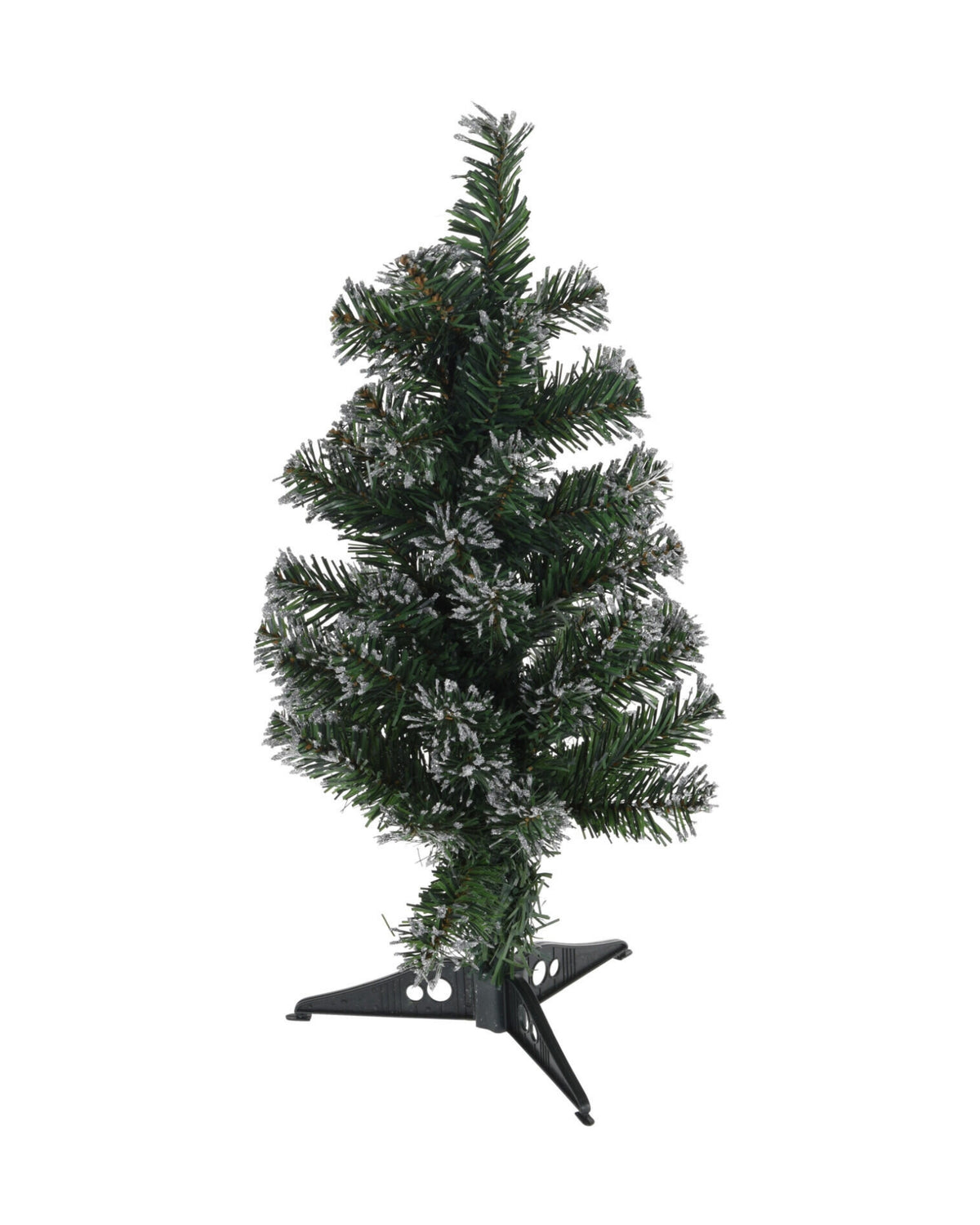Juletræ i plast 45cm med fod og "sne"