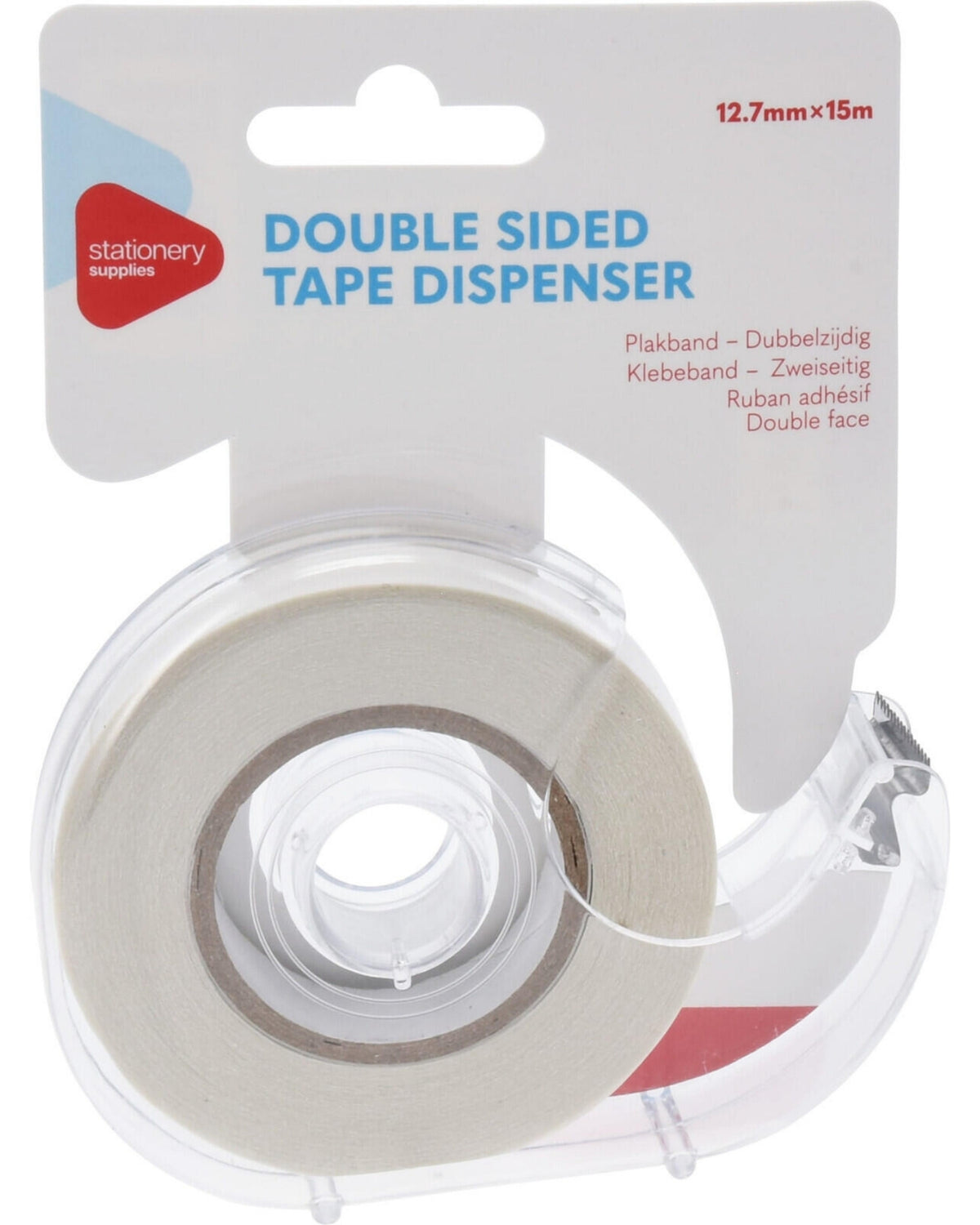 Dobbeltsidet Tape med Dispenser 12,7 mm x 15 m – 40 Mikron Transparent