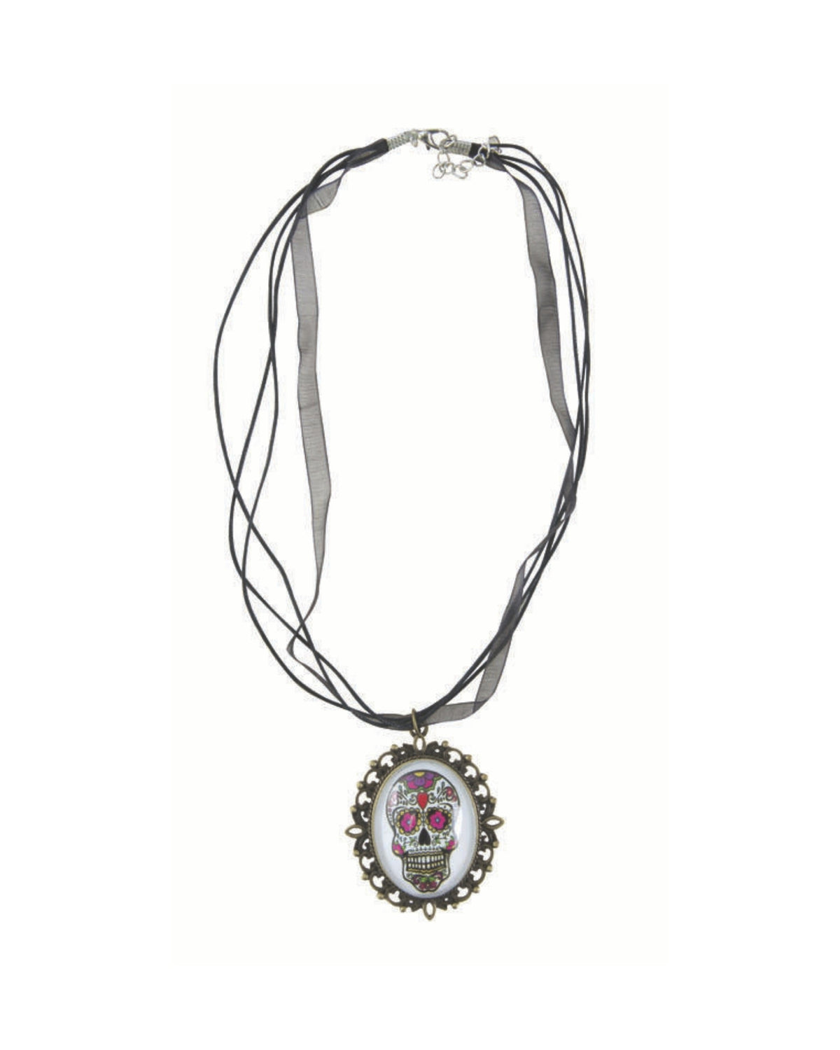 Halskæde med medaljon med day of the dead