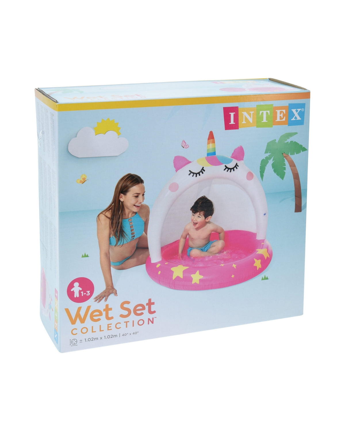 Babypool med solskærm – Enhjørning-design