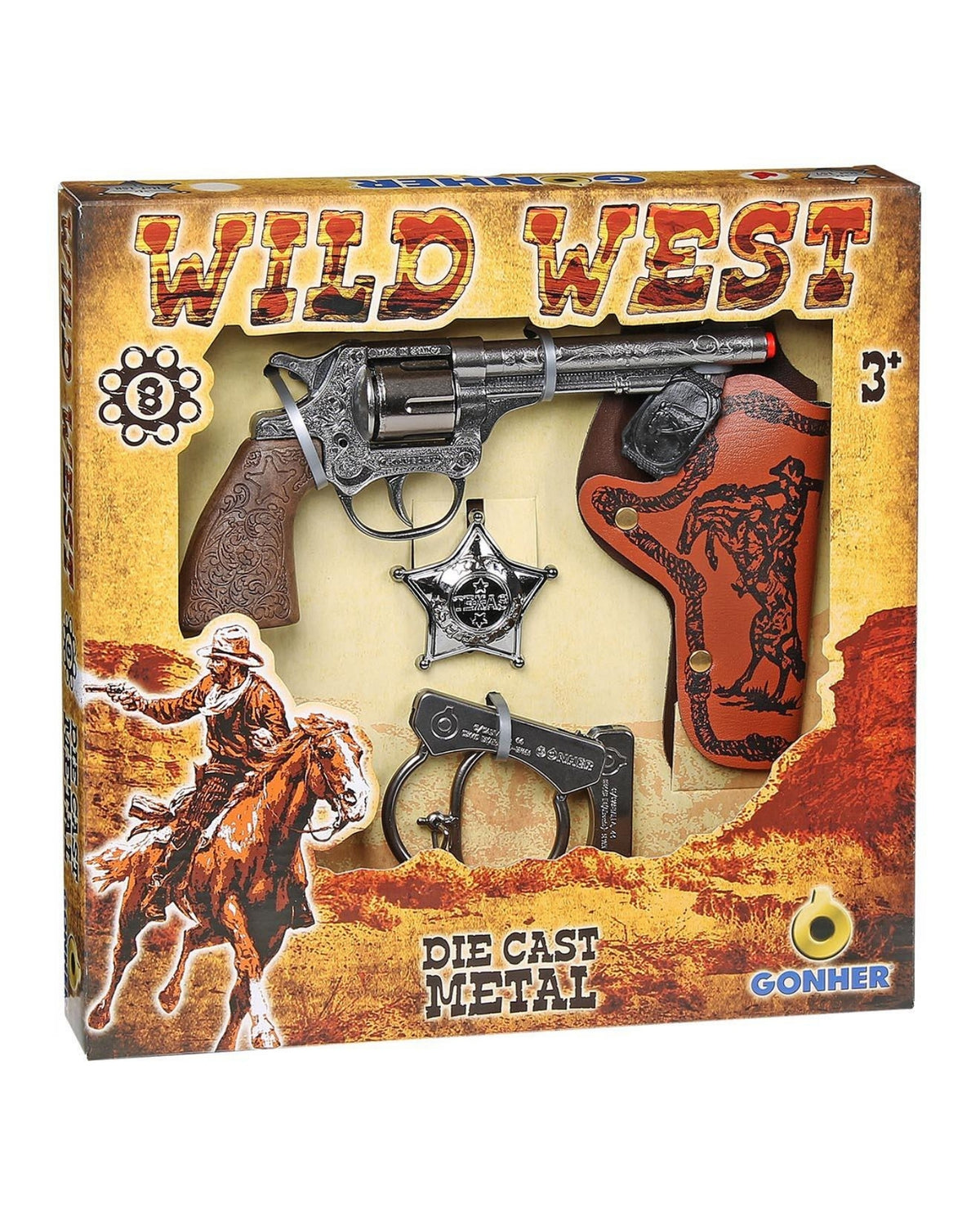 Gun set in metal Gonher