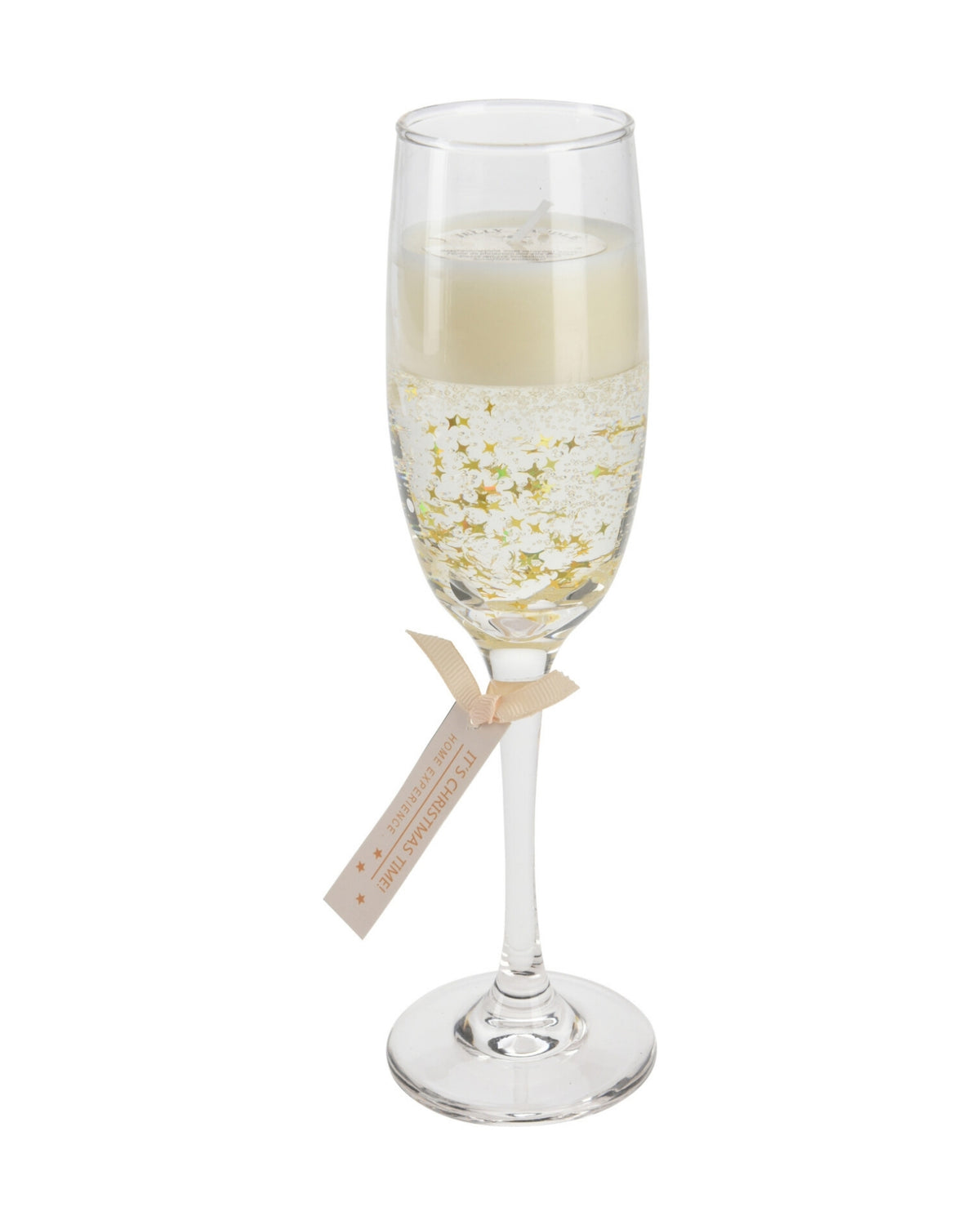 Champagne glas med gelelys 21cm 1stk