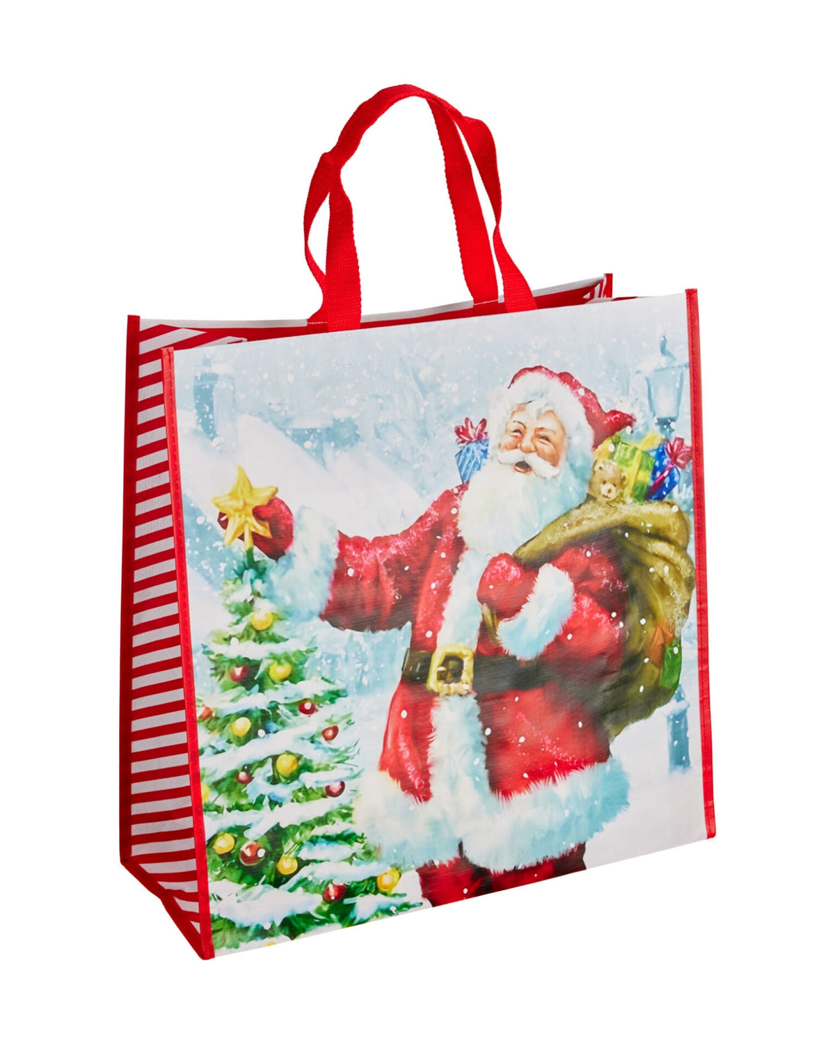 Juleindkøbspose med julemand – str. L