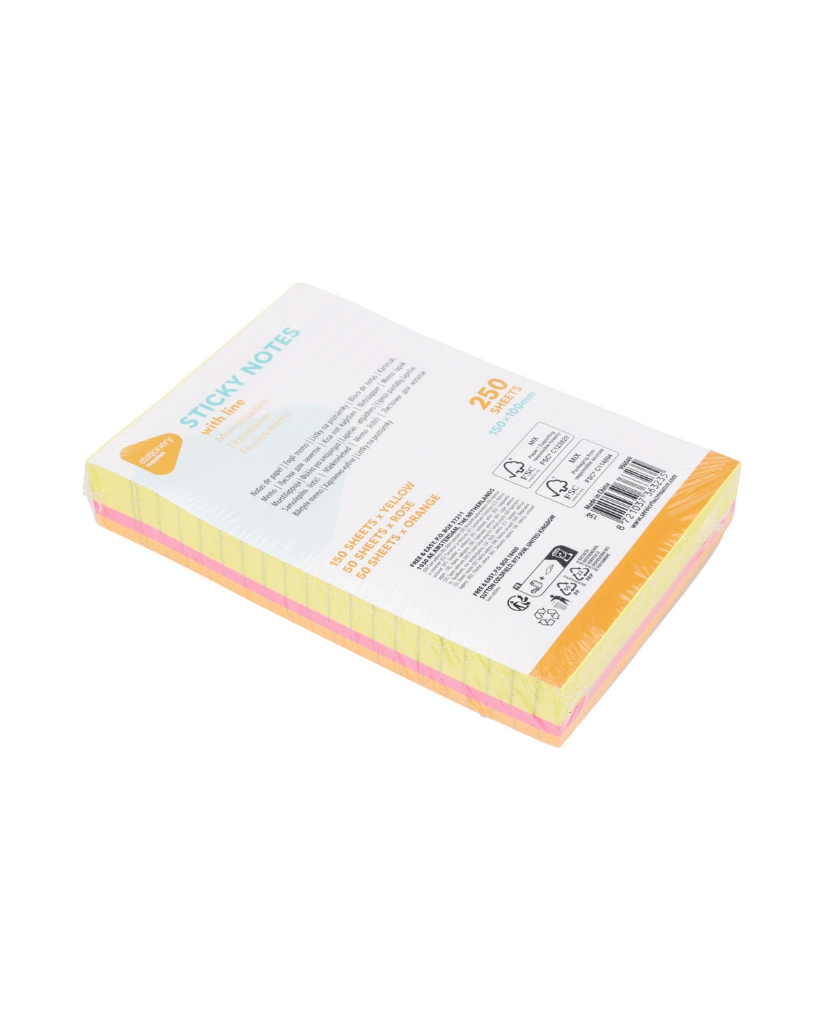Sticky Notes / Post-its med streger – 250 ark