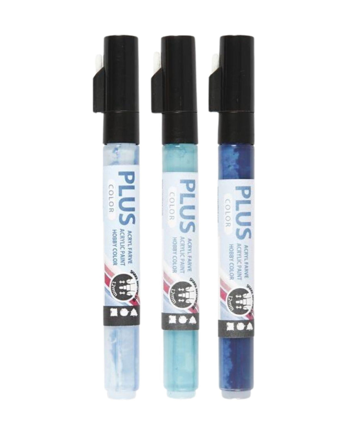 Plus Color marker, L: 14.5 cm, line 1-2 mm, sky blue, navy blue, turquoise, 3 pcs./ 1 pack.
