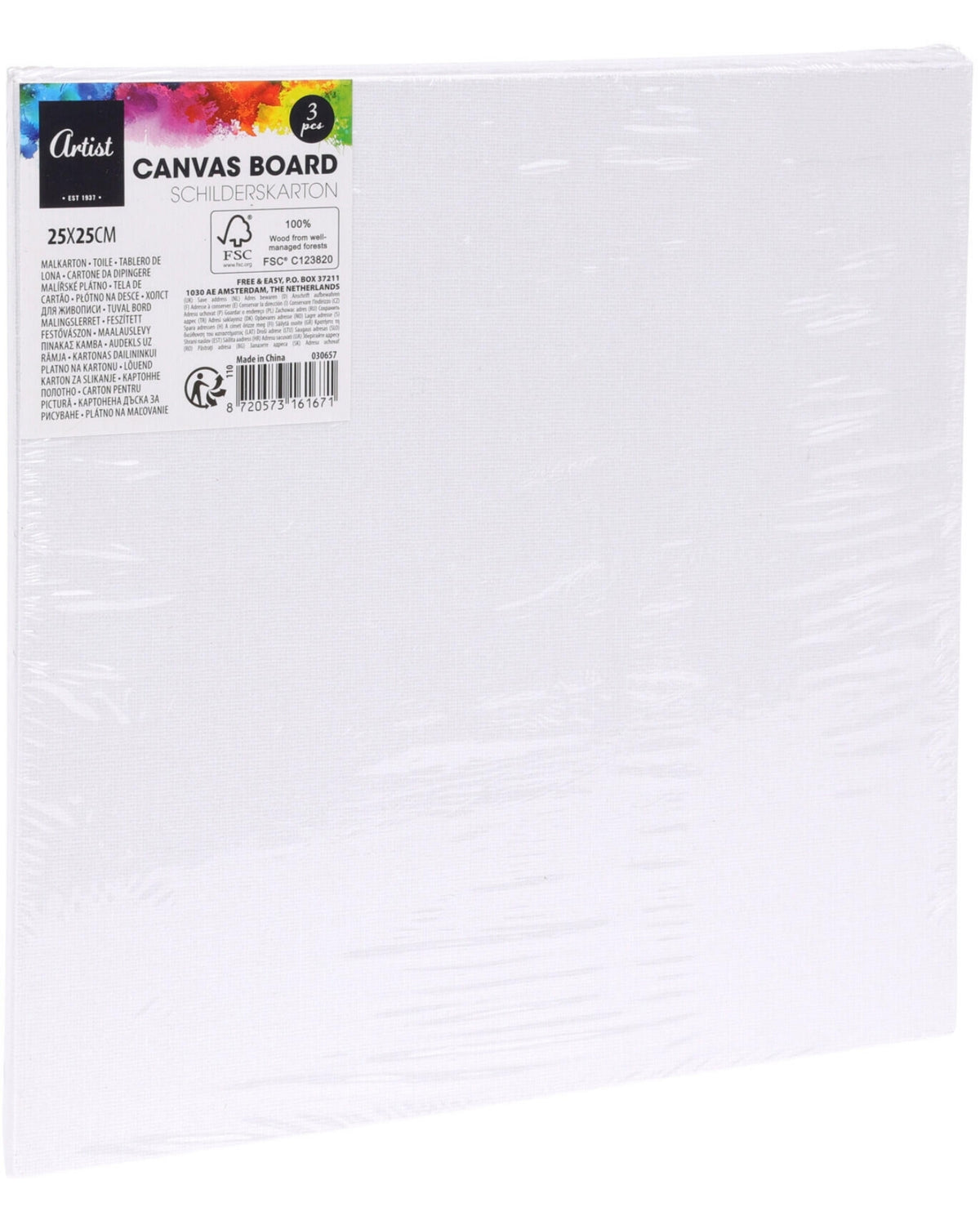 Canvases on board 3 pcs 25x25cm