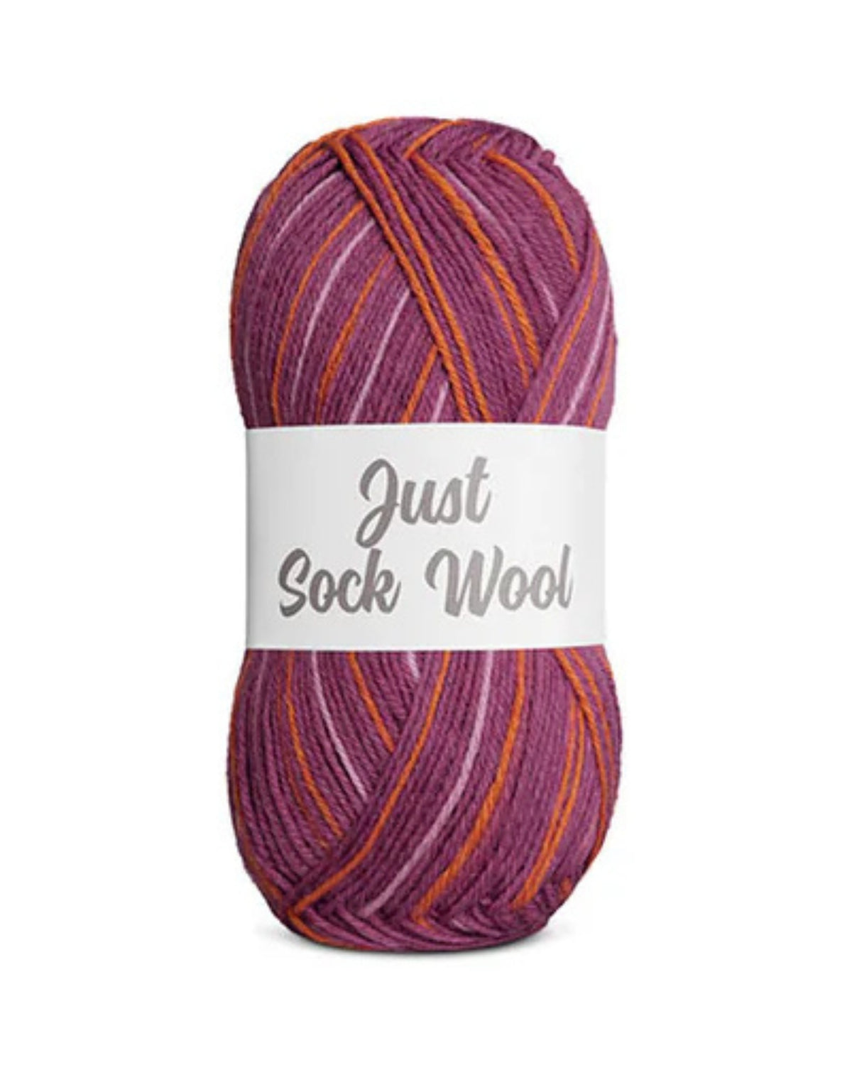 Just Sock Wool 50g - Fv.6 Vinrød/Græskar/Rosa  - Fra Mayflower