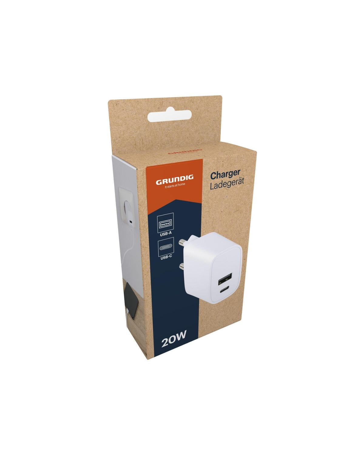 Oplader 2-ports 20W - GRUNDIG